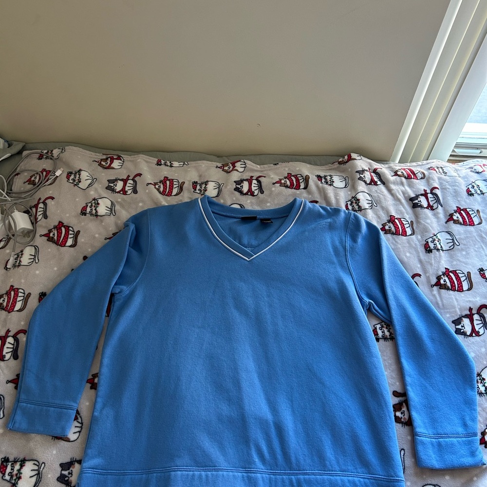 Men's Blue V-Neck Sweater